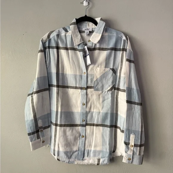 Plaid Button Down Shirts - Blue and Pink - Picture 4 of 5